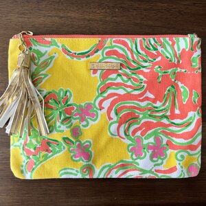 Lilly Pulitzer Floral Pouch with Gold Tassel
